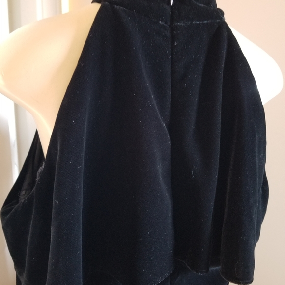 Zara black velvet off shoulder holiday dress large - Picture 10 of 15